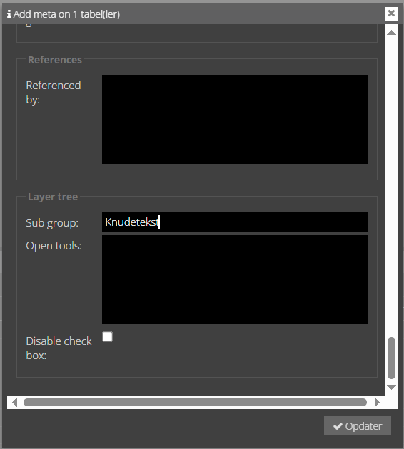 Meta egenskaber for lag, tilføjelse af undergruppe