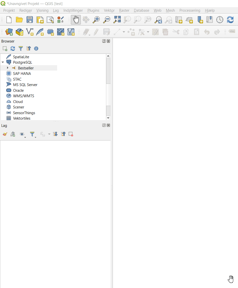 Eksport af PostgreSQL-lag i QGIS