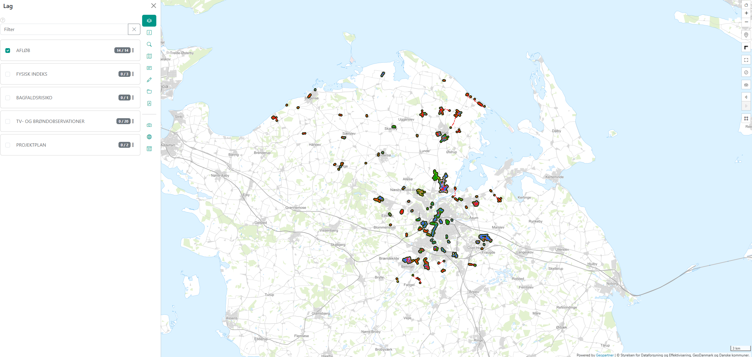 Vandcener Syd, Afløbslagprojekter på fyn