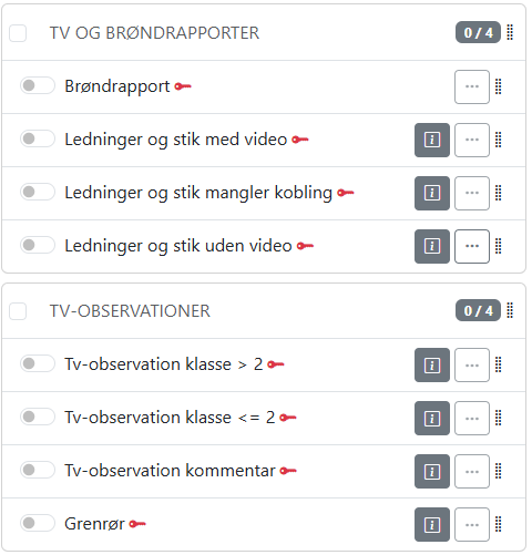 Oversigt over lag, Map TV