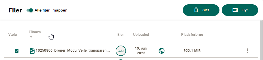 Flyt flere filer