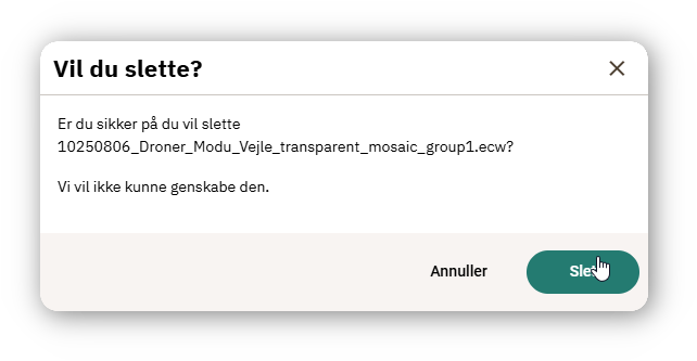 Bekræftelse af sletning af en fil