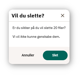 Slet flere filer