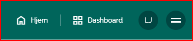 Dashboard menu øverst til højre