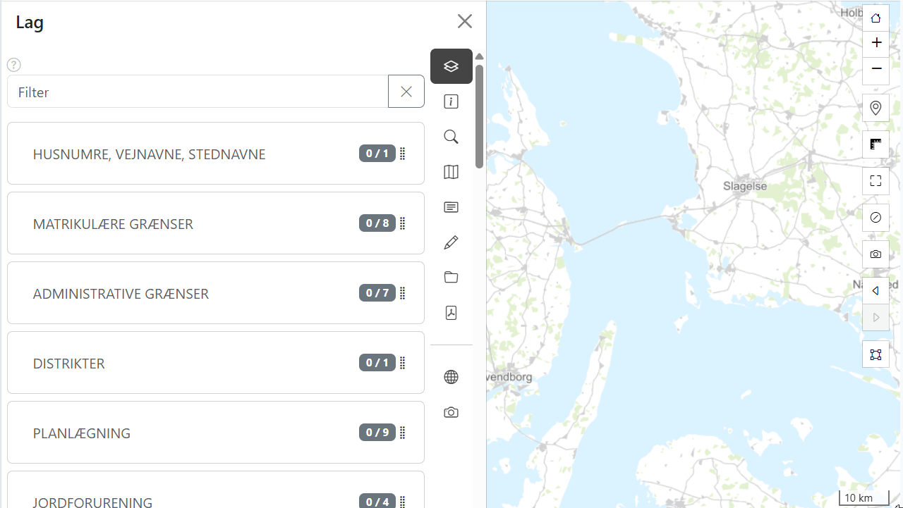 Skrå- og gadefoto i Map Connect-menuen
